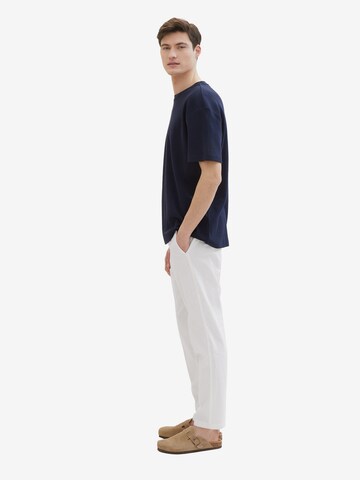 TOM TAILOR DENIM Tapered Trousers with creases in White