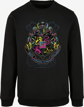 Sweat-shirt 'Harry Potter - Neon Hogwarts Crest' ABSOLUTE CULT en noir : devant