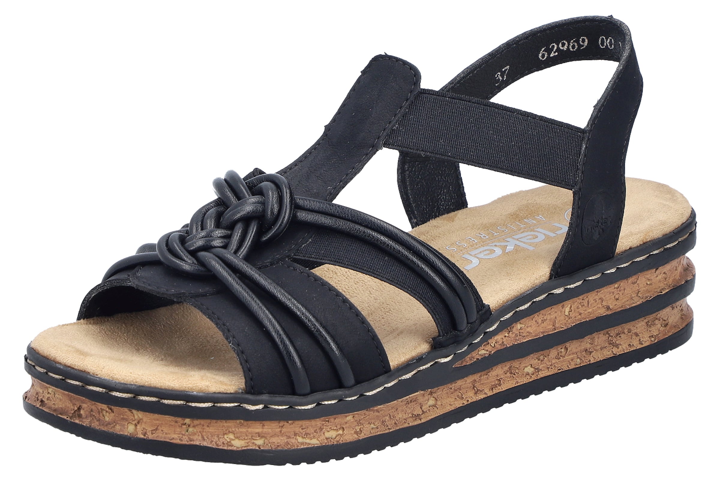 Rieker Sandale in Schwarz: Vorderseite