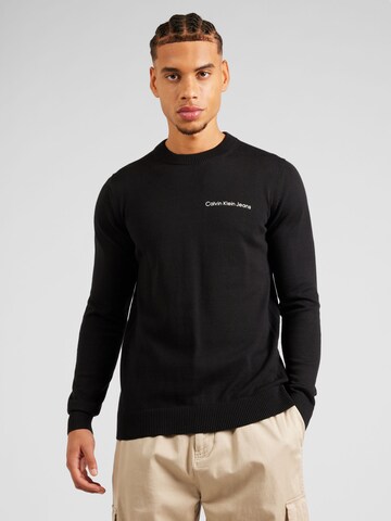 Pull-over 'Essentials' Calvin Klein Jeans en noir : devant