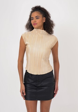 FRESHLIONS Blusentop 'Loreen' in Beige: Vorderseite