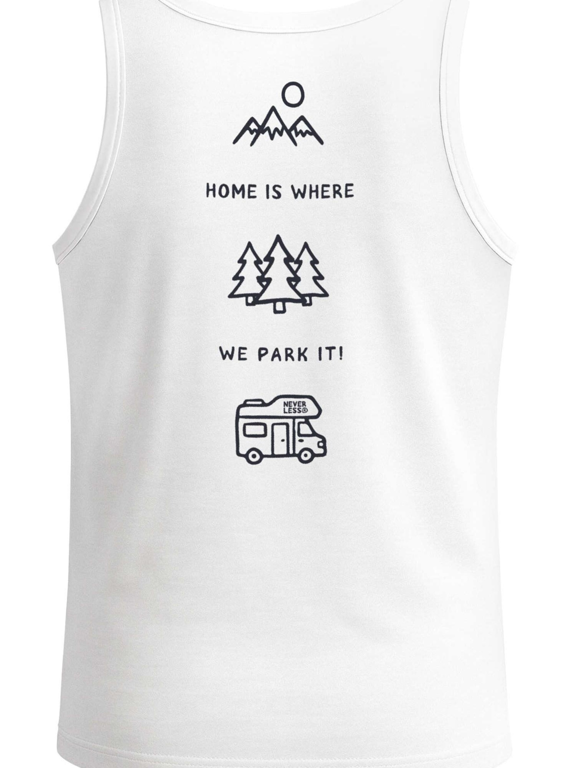Neverless Shirt 'Minimalistic Camping'‌‌‌ in Weiß