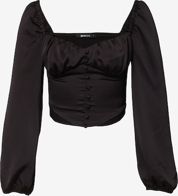 Gina Tricot Blouse in Zwart: voorkant