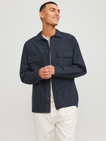 JACK & JONES Comfort fit Button Up Shirt 'Evenice' in Black: front