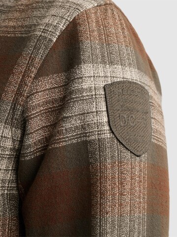 PME Legend Regular Fit Hemd 'Overshirt with check pattern and chest pockets'‌‌‌ in Braun