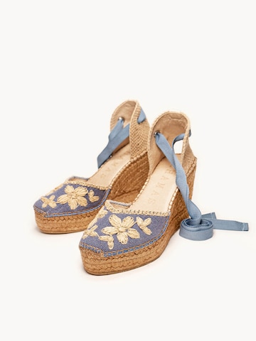 Alhamas - Sandalias 'Alpargata Cuña 10 cm' en azul