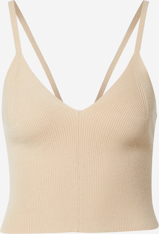 EDITED Gebreide top 'Keira' in Beige: voorkant