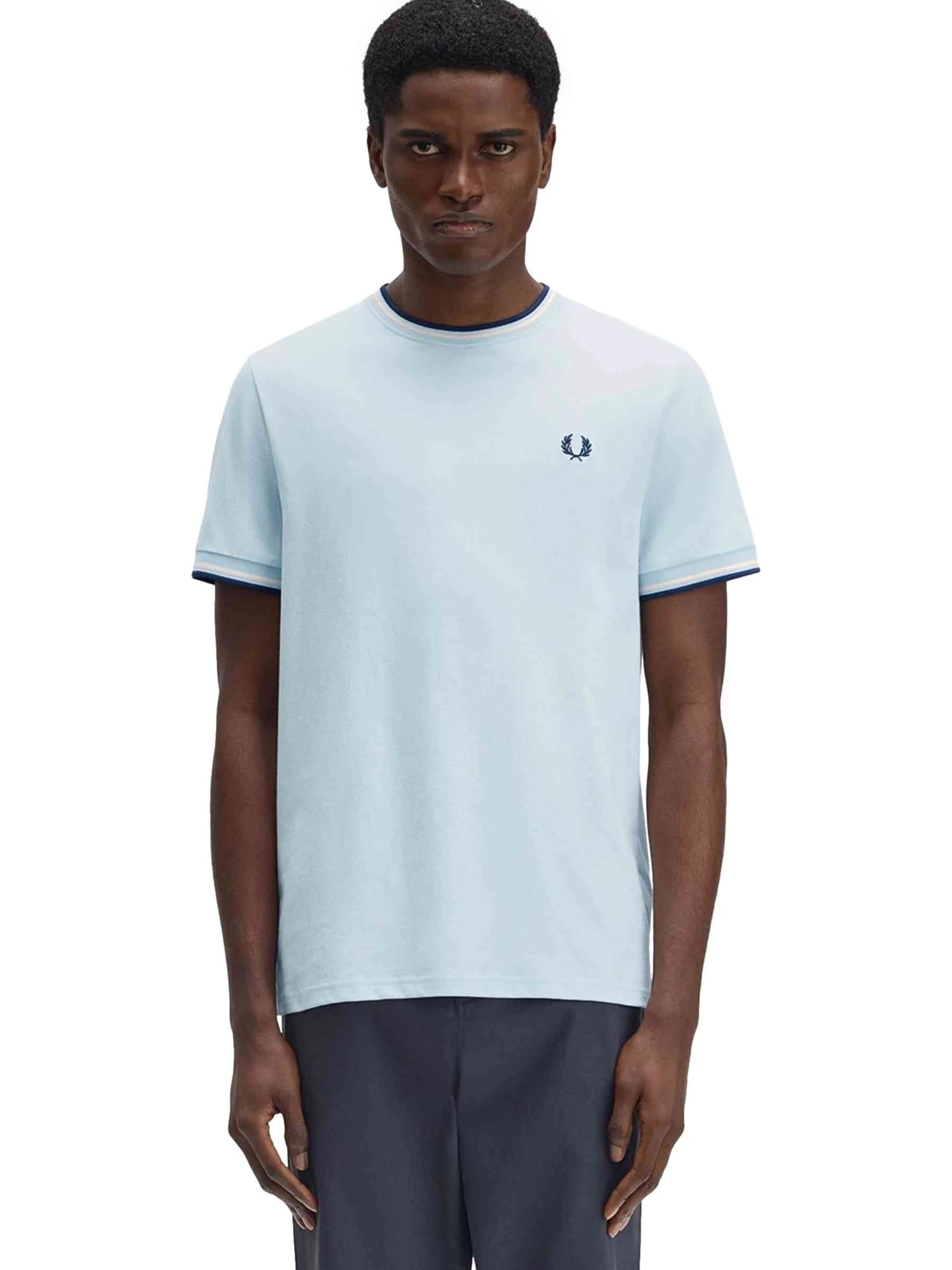 Fred Perry - Camiseta 'Cmaiseta fred perry celeste contrast ribeted tee' en azul