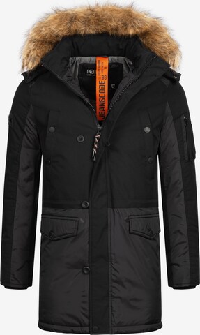 INDICODE JEANS Winterparka 'Jarl' in Zwart: voorkant