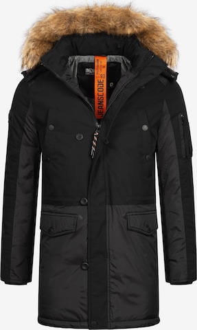 INDICODE JEANS Winter parka 'Jarl' in Black: front