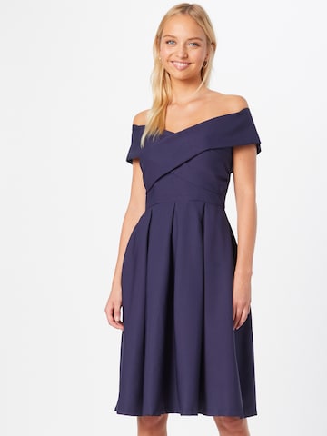 Chi Chi London Cocktail Dress 'Bay' in Blue: front