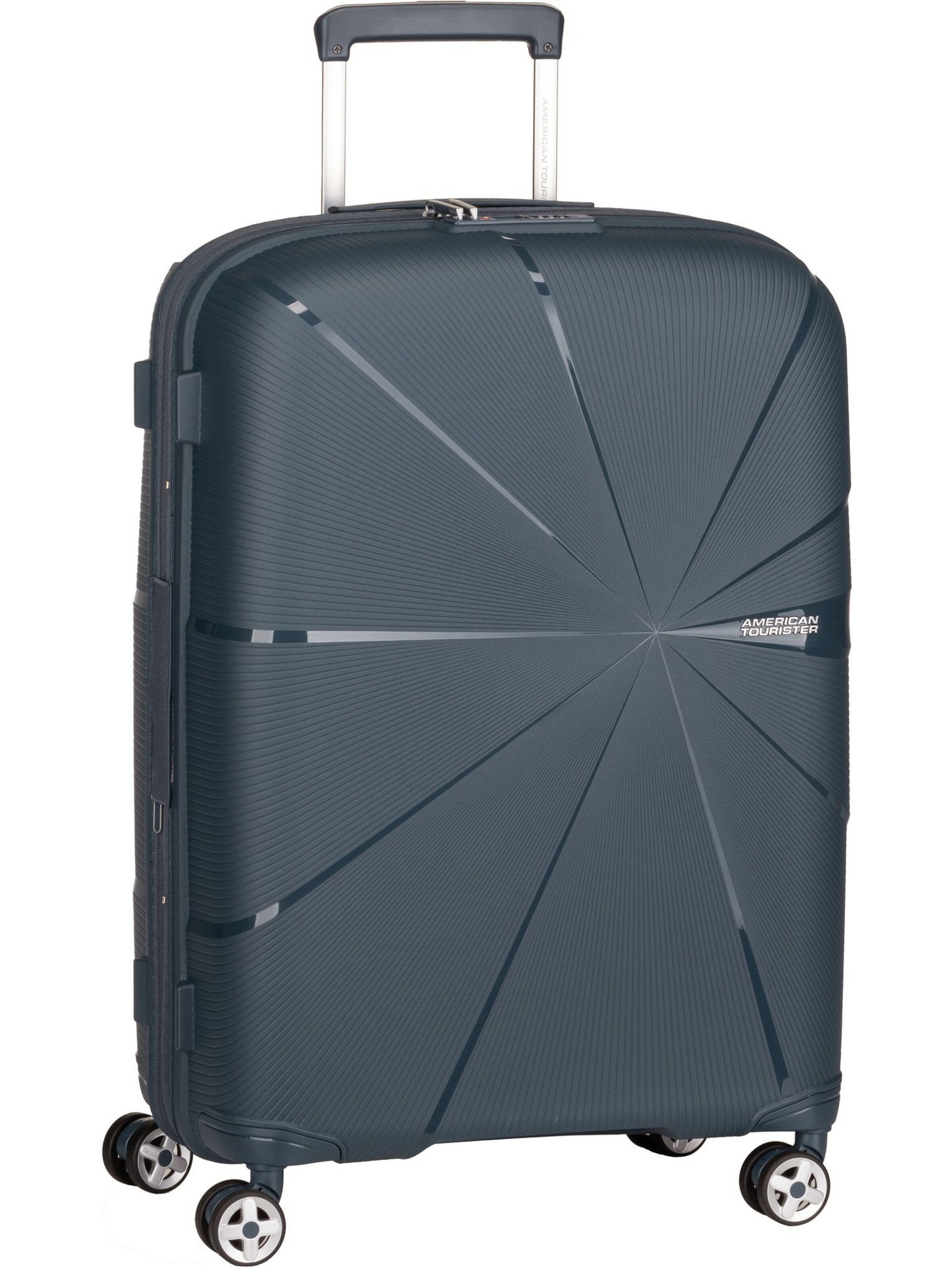 American Tourister Trolley 'Starvibe Spinner 67 EXP' in Blauw: voorkant