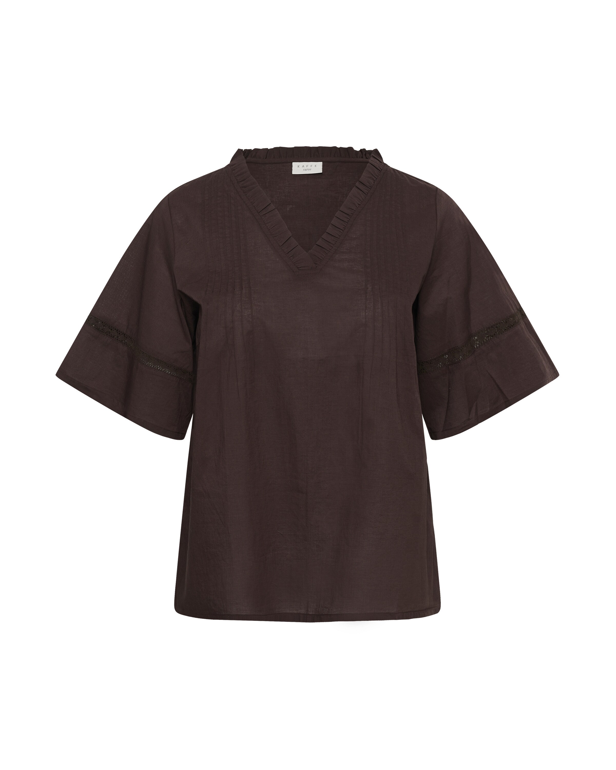 KAFFE CURVE Blouse 'KCvaleria' in Brown: front