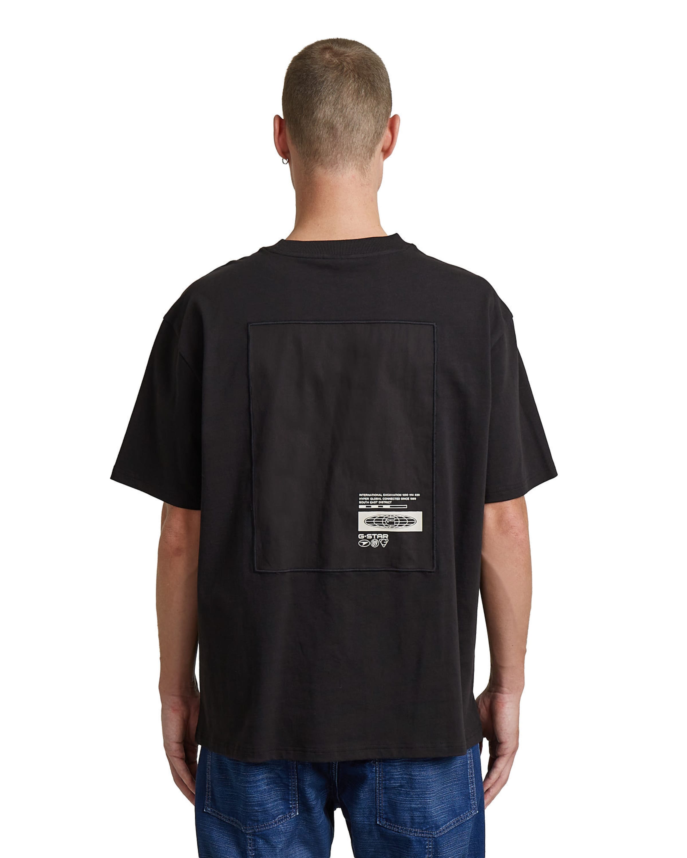 G-STAR Shirt 'Back Applique Relaxed T-Shirt' in Black