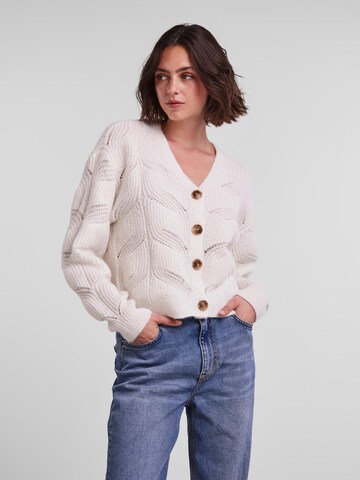 PIECES Knit Cardigan 'CORNELIA' in White: front