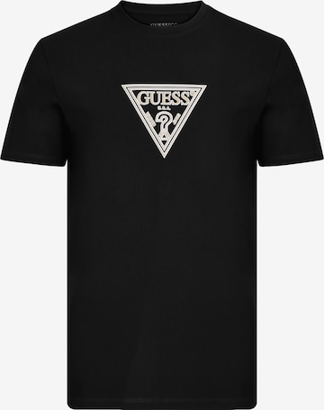 GUESS - Camiseta en negro: frente