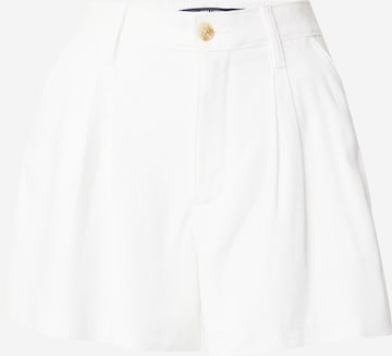 HOLLISTER Loosefit Kalhoty se sklady v pase – bílá: přední strana
