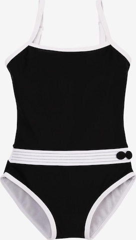 La V Swimsuit in Black: front