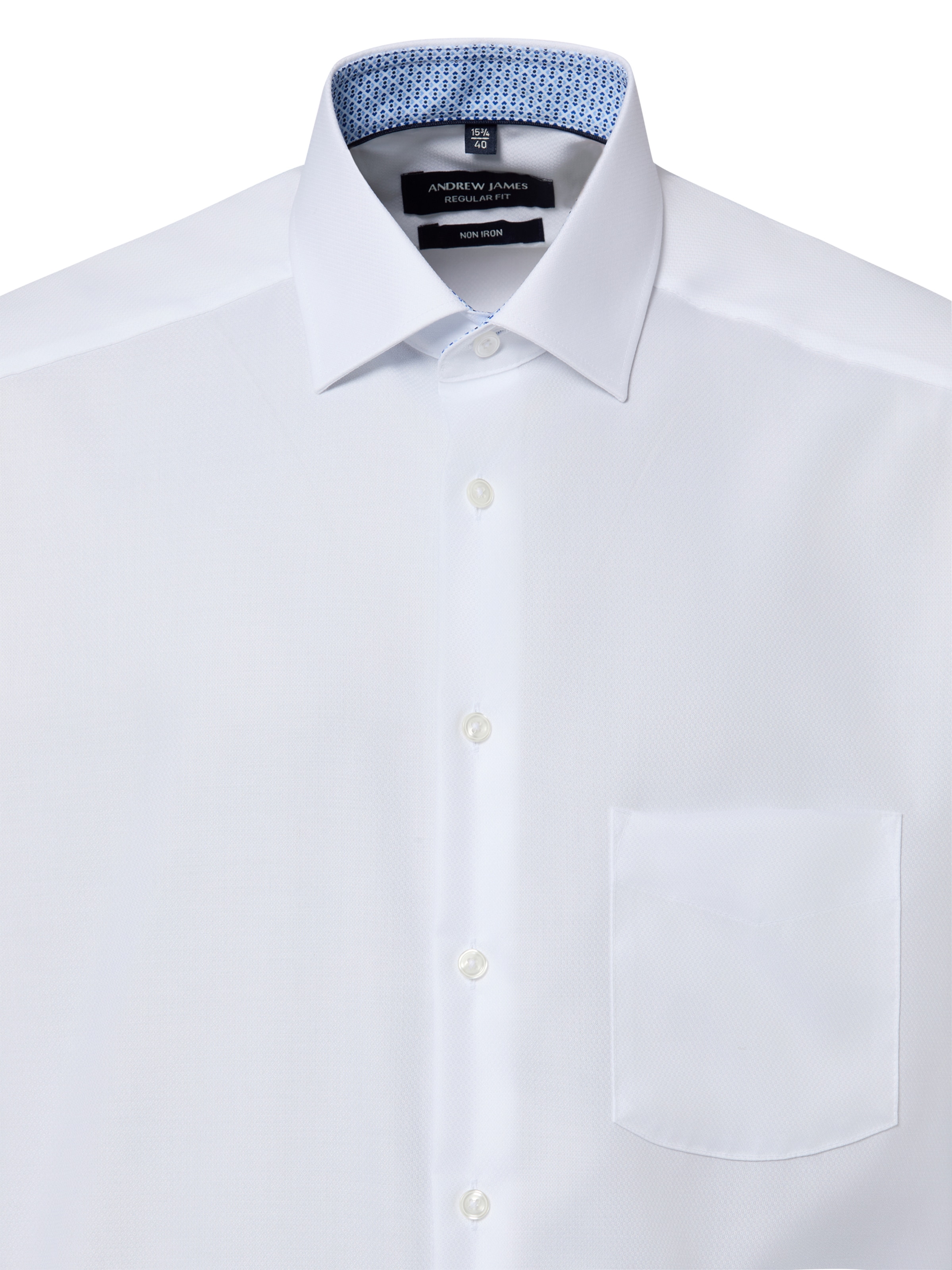 Andrew James Regular fit Zakelijk overhemd in Wit