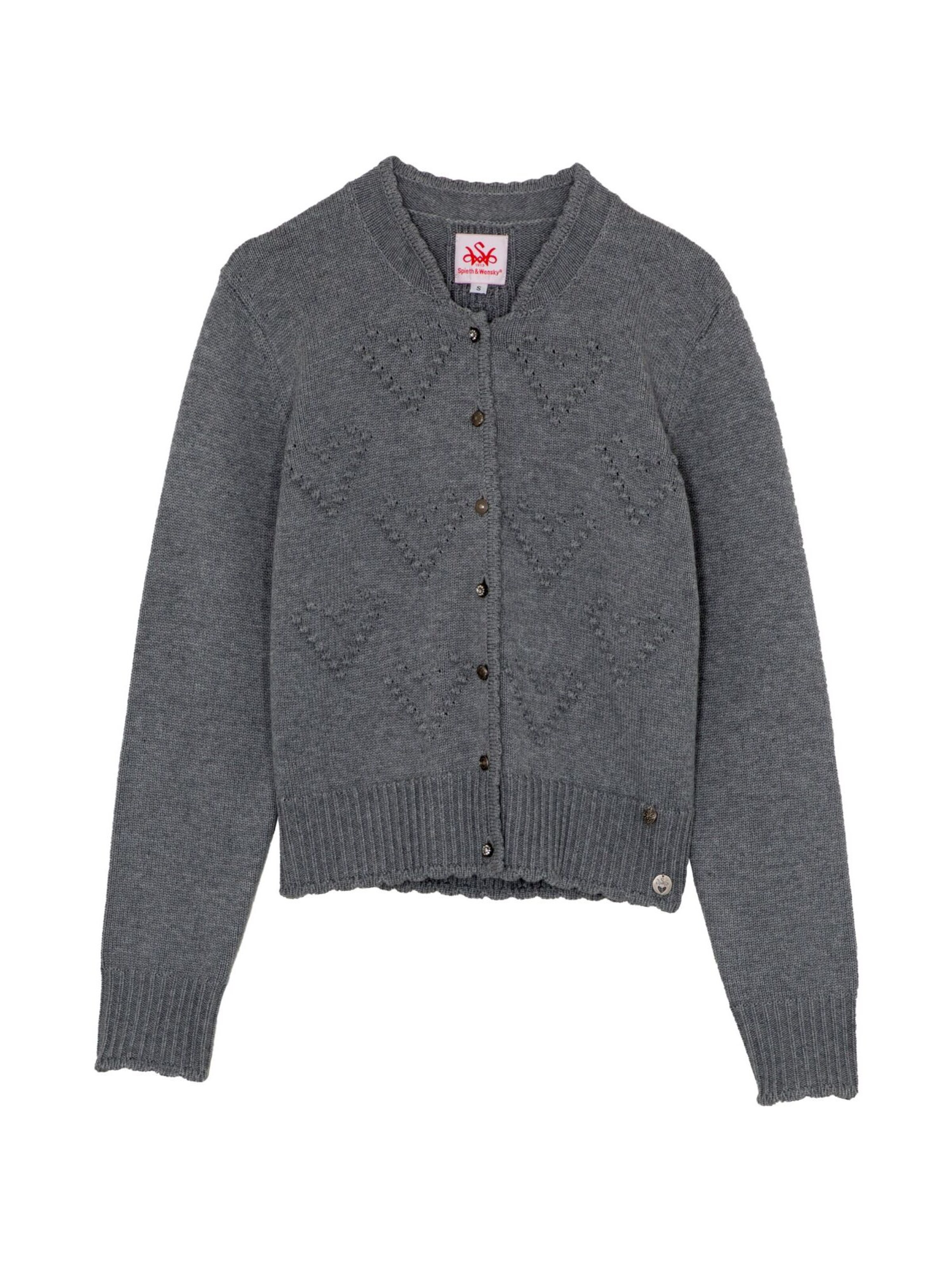 SPIETH & WENSKY Strickjanker 'Brescia' in Grau: Vorderseite