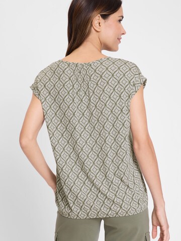 Olsen Shirt mit Gummizug am Saum in Grün
