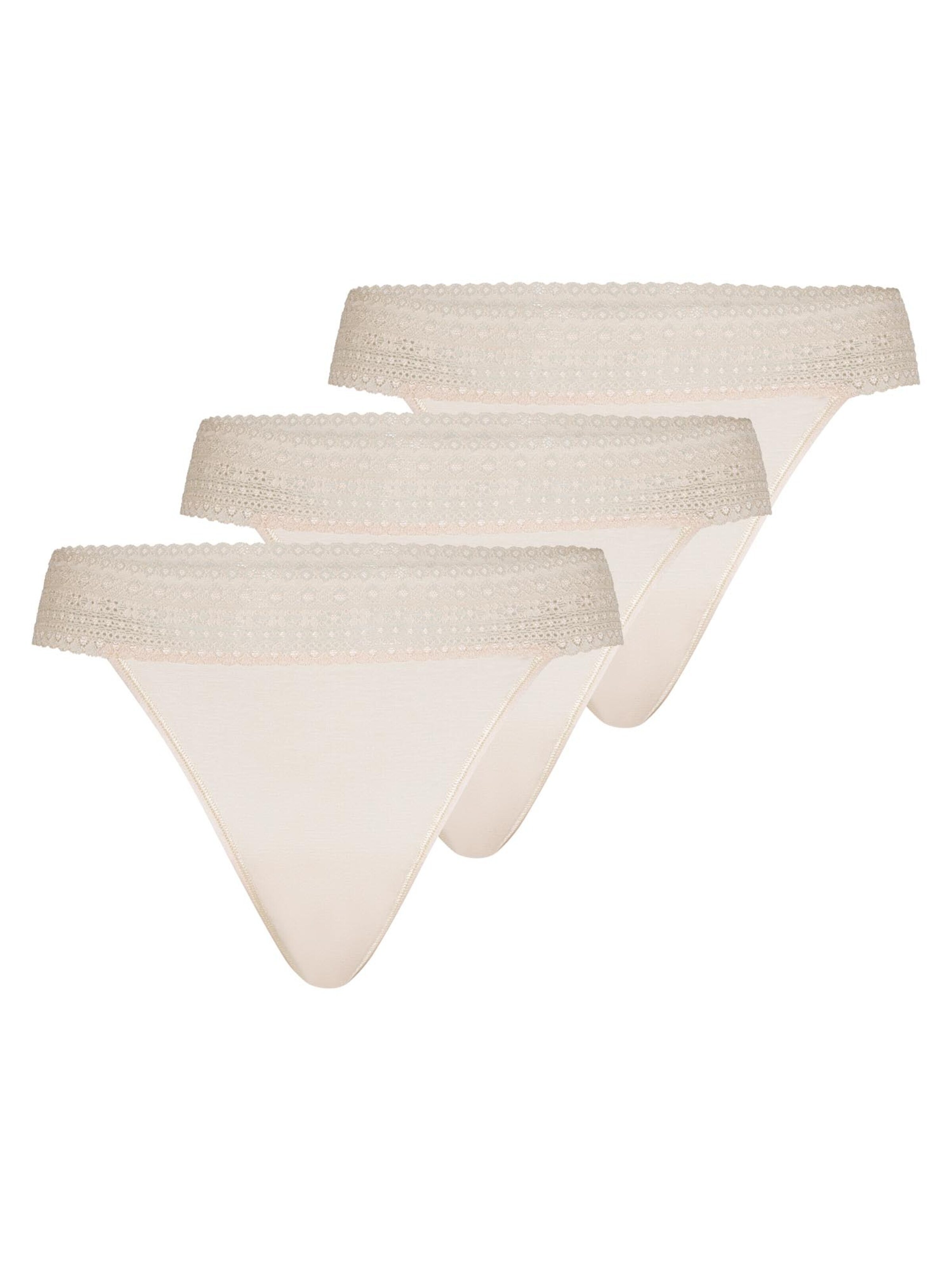 Mey String 'Modal Lace'‌ in Beige: Vorderseite