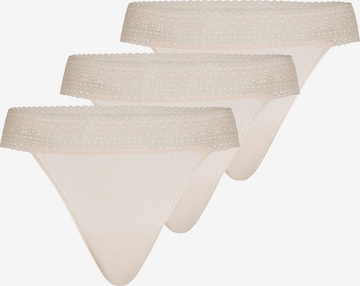 Mey String 'Modal Lace' in Beige: Vorderseite