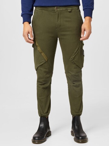 Denim Project Tapered Cargo Pants 'Utility' in Green: front