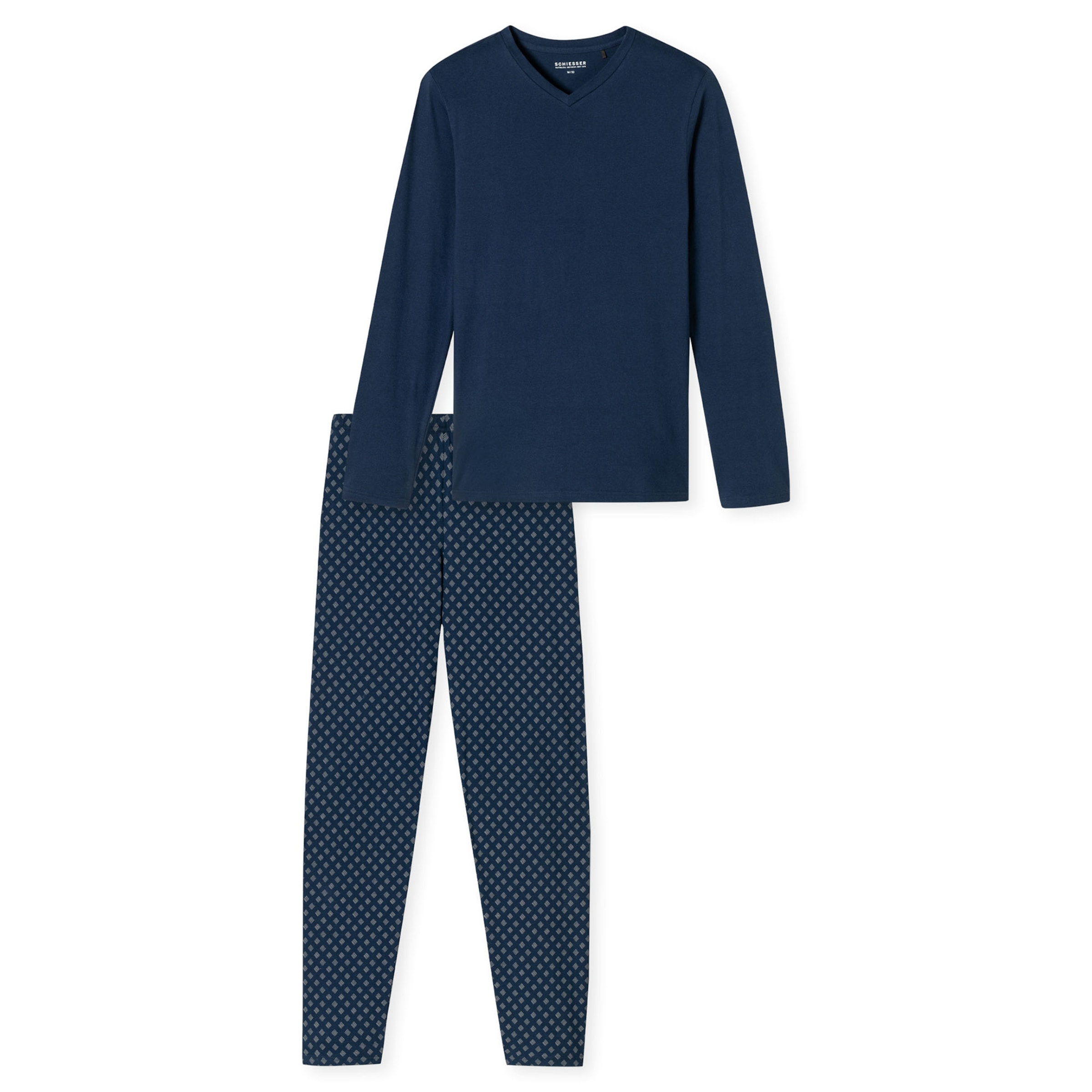 SCHIESSER - Pijama largo en azul: frente