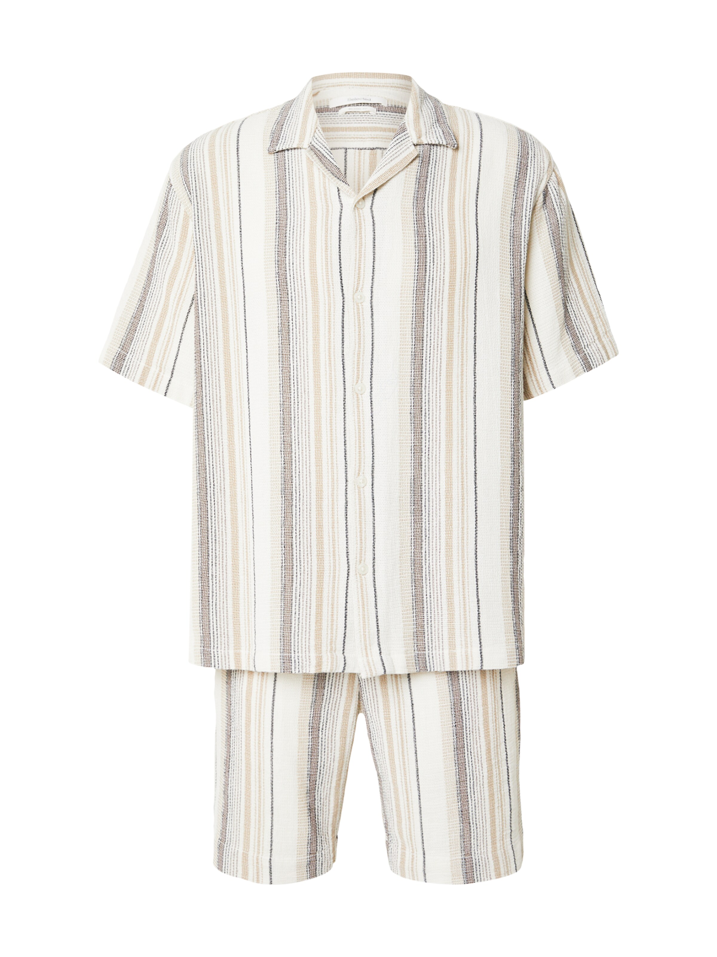 SELECTED Survêtement 'SLHCAL' en beige / noir / coquille d'oeuf, Vue avec produit