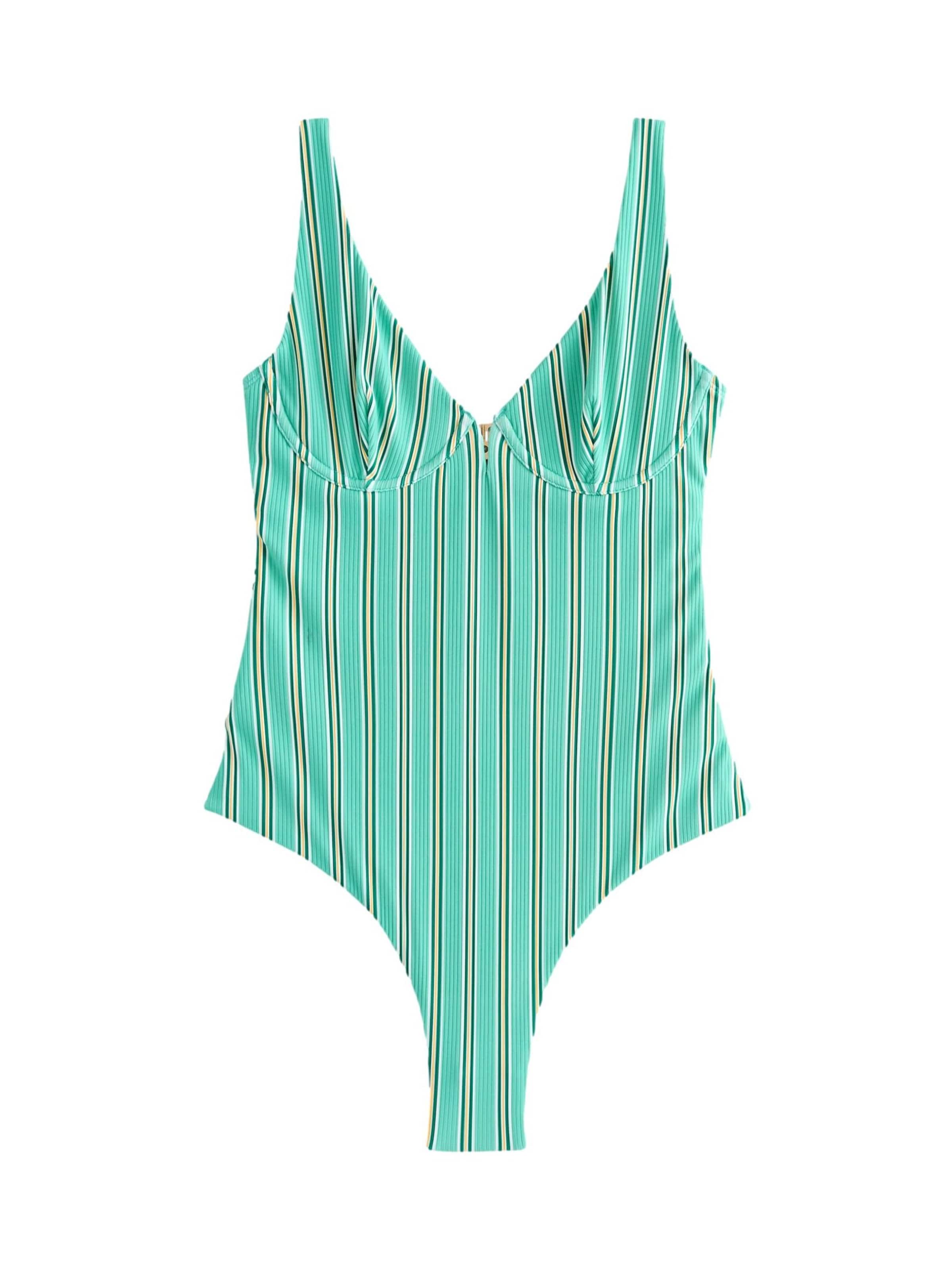self. Swimsuit in Green: front