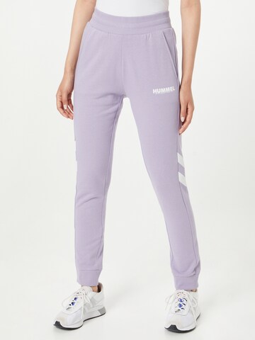 Hummel - Tapered Calças de desporto em roxo: frente