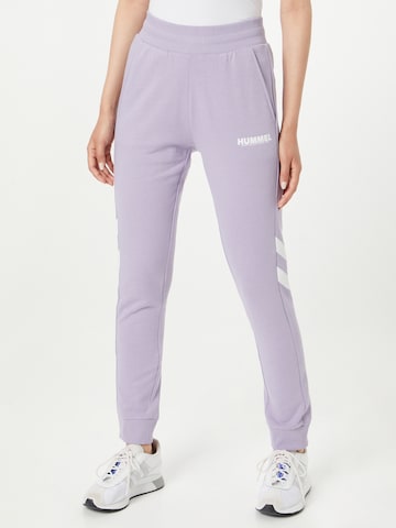 Effilé Pantalon de sport Hummel en violet : devant