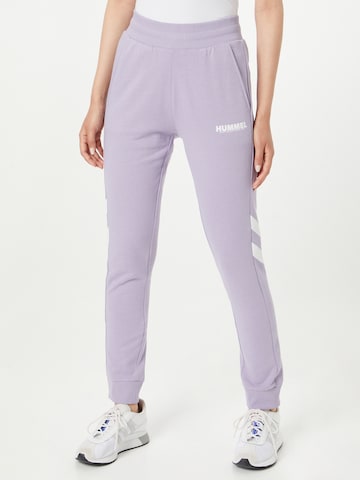 Hummel Tapered Sports trousers in Purple: front