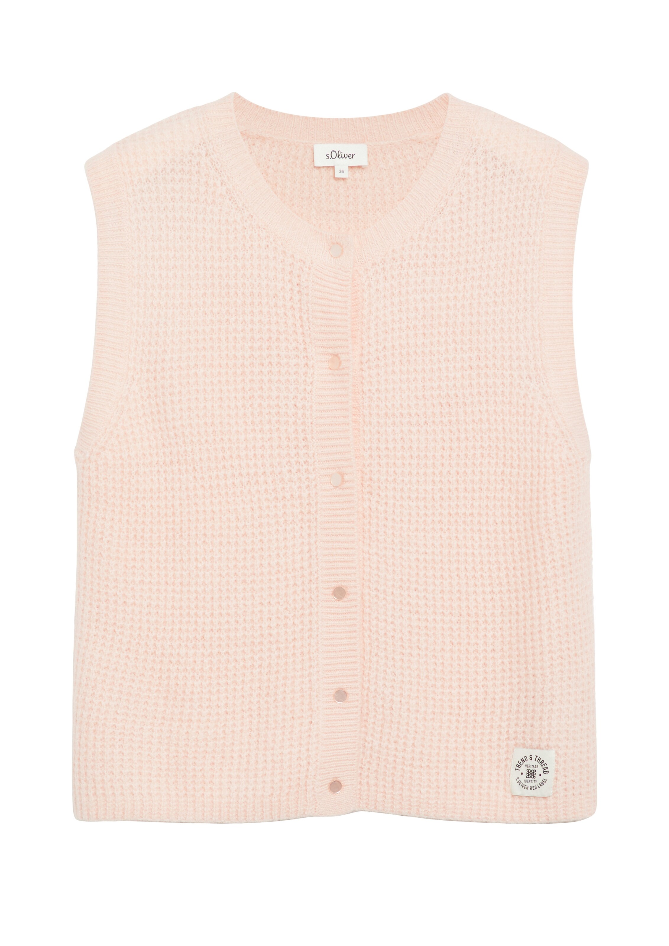s.Oliver Gebreide bodywarmer in Roze: voorkant