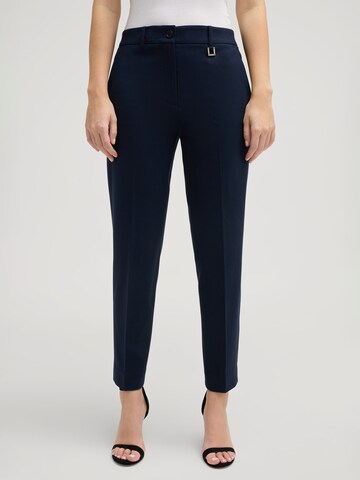 JOOP! Slim fit Trousers with creases in Blue: front