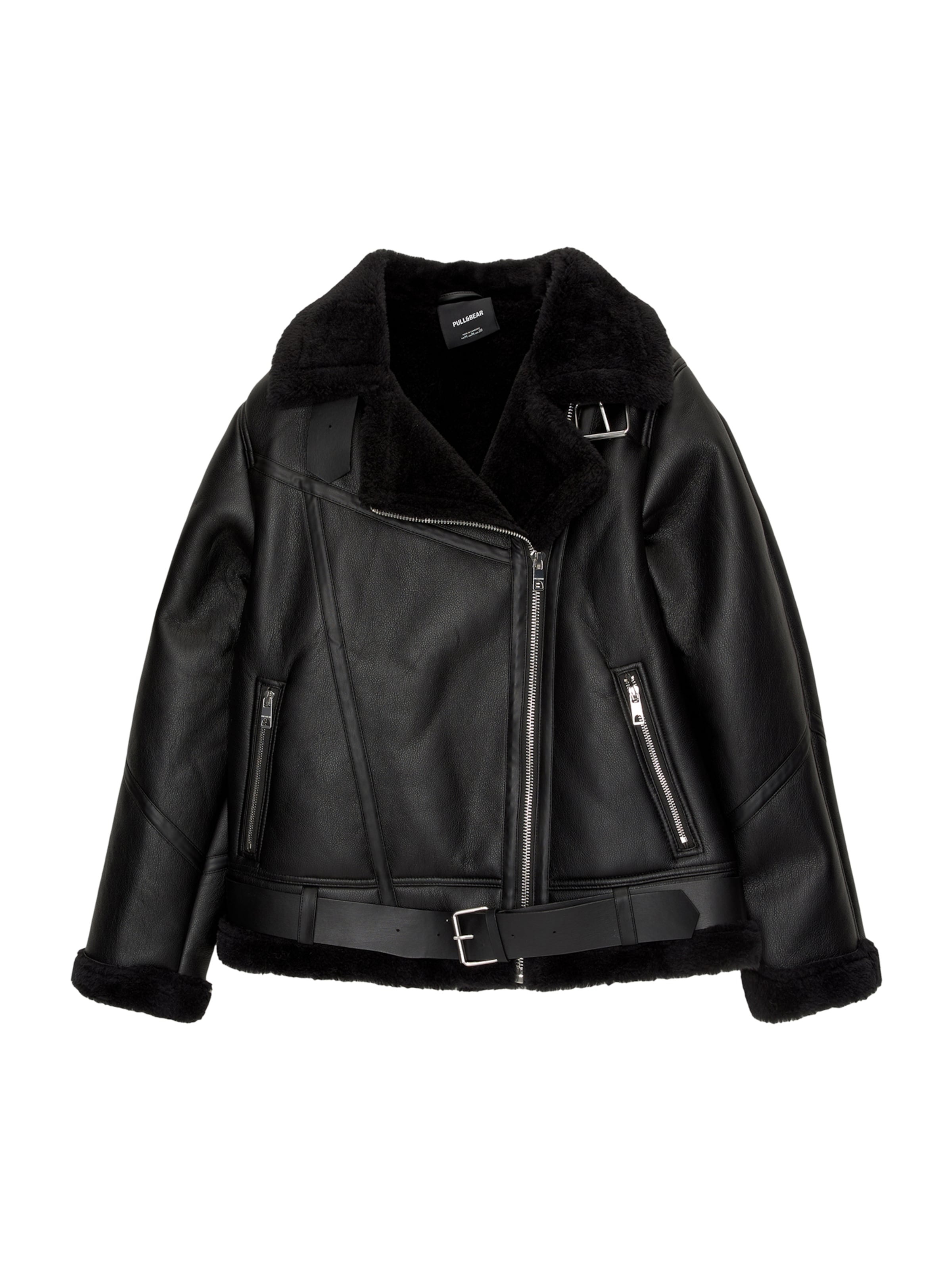 Pull&Bear Преходно яке в черно: отпред