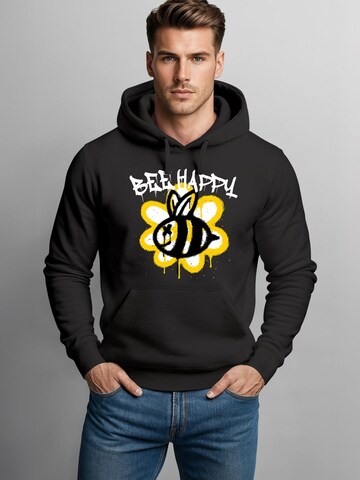 Neverless Sweatshirt 'Bee Happy'‌‌‌‌‌‌‌‌ in Schwarz