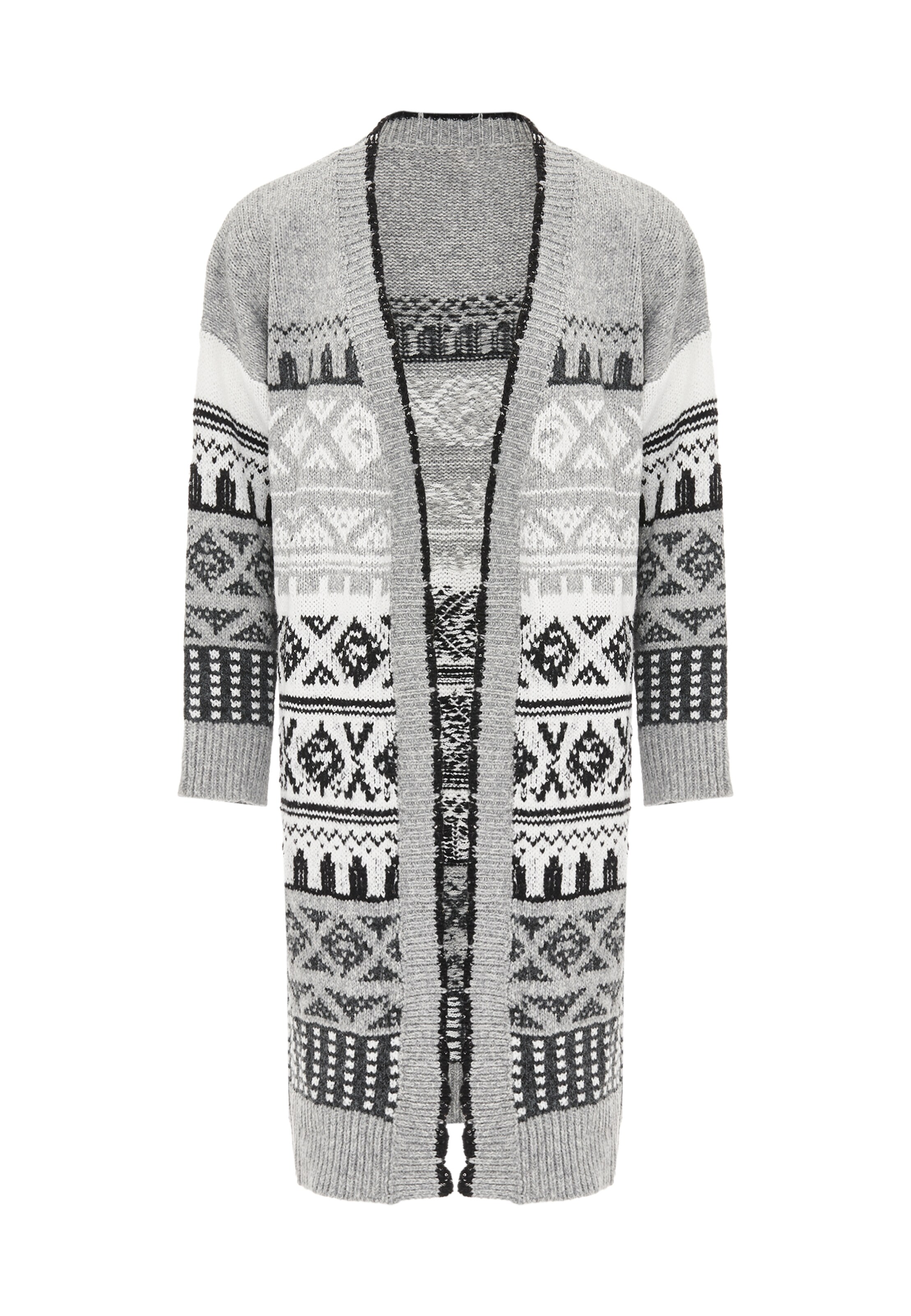 Jalene Плетена жилетка в сиво: отпред