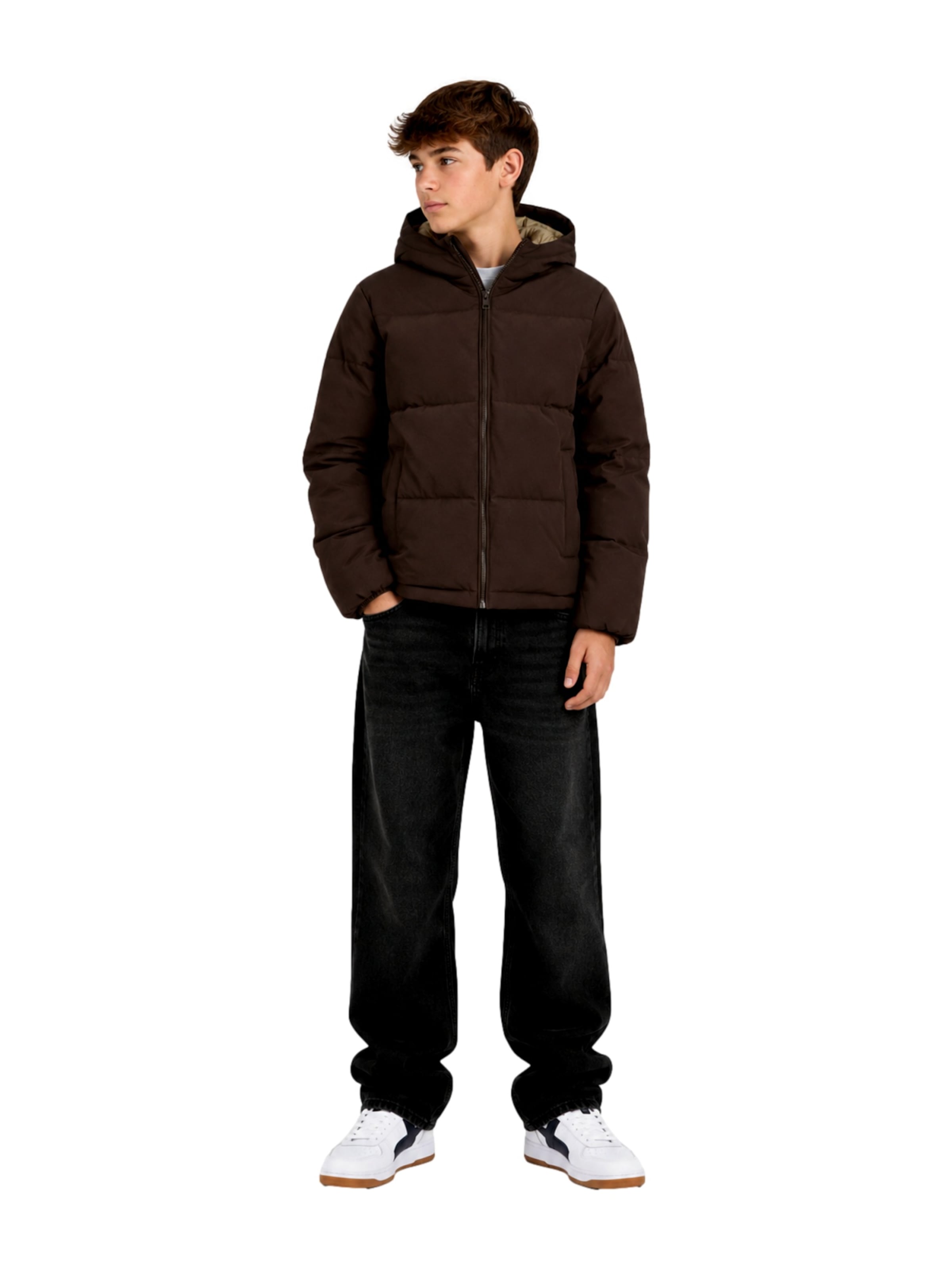 Jack & Jones Junior Winterjas 'Galaxy' in Bruin