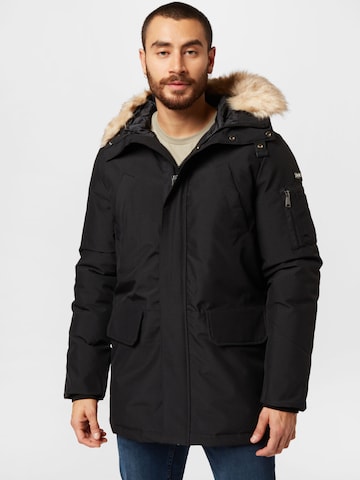 Schott NYC Winterjas 'NELSON' in Zwart: voorkant