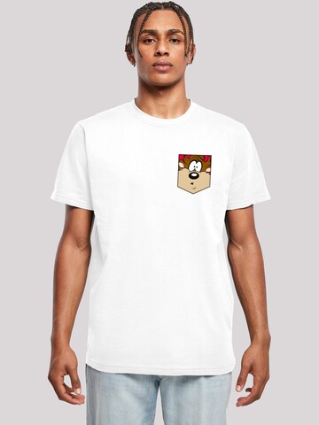F4NT4STIC Shirt 'Looney Tunes Tasmanian Devil' in White: front