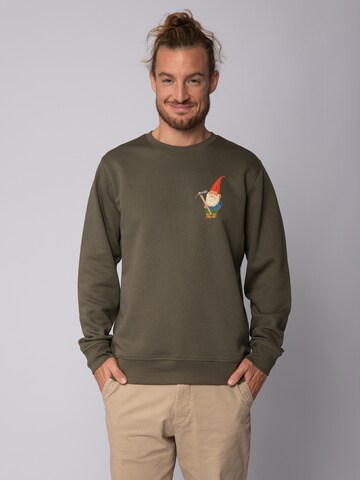 Felpa ' Gartenzwerg ' di Watapparel in verde: frontale