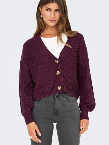 ONLY Gebreid vest 'ONLCAROL' in Lila: voorkant