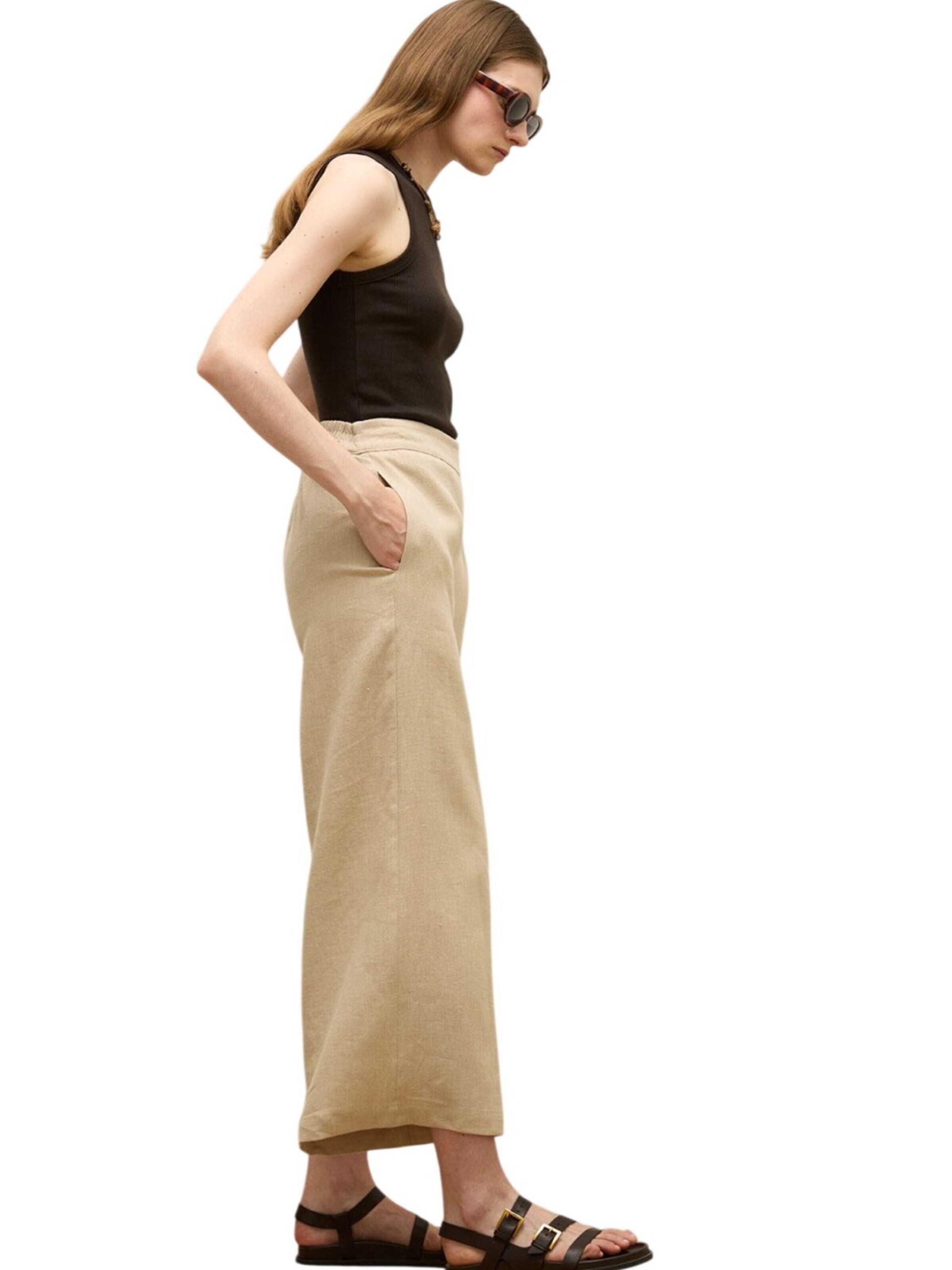 MANUKA Wide Leg Hose in Beige