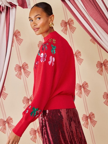 love & roses Pullover in Rot