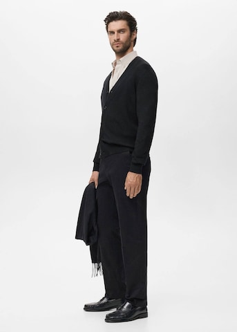 MANGO MAN Knit Cardigan 'Willyc' in Black