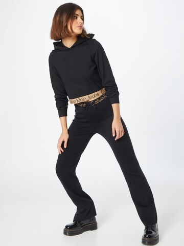 Calvin Klein Jeans Normální Kalhoty 'Intarsia' – černá