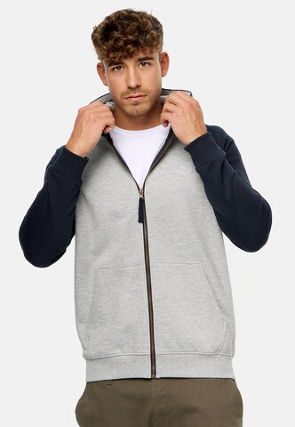 INDICODE JEANS Sweat jacket 'Pulko' in Grey