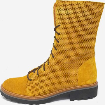 BRAKO Lace-Up Ankle Boots in Yellow: front